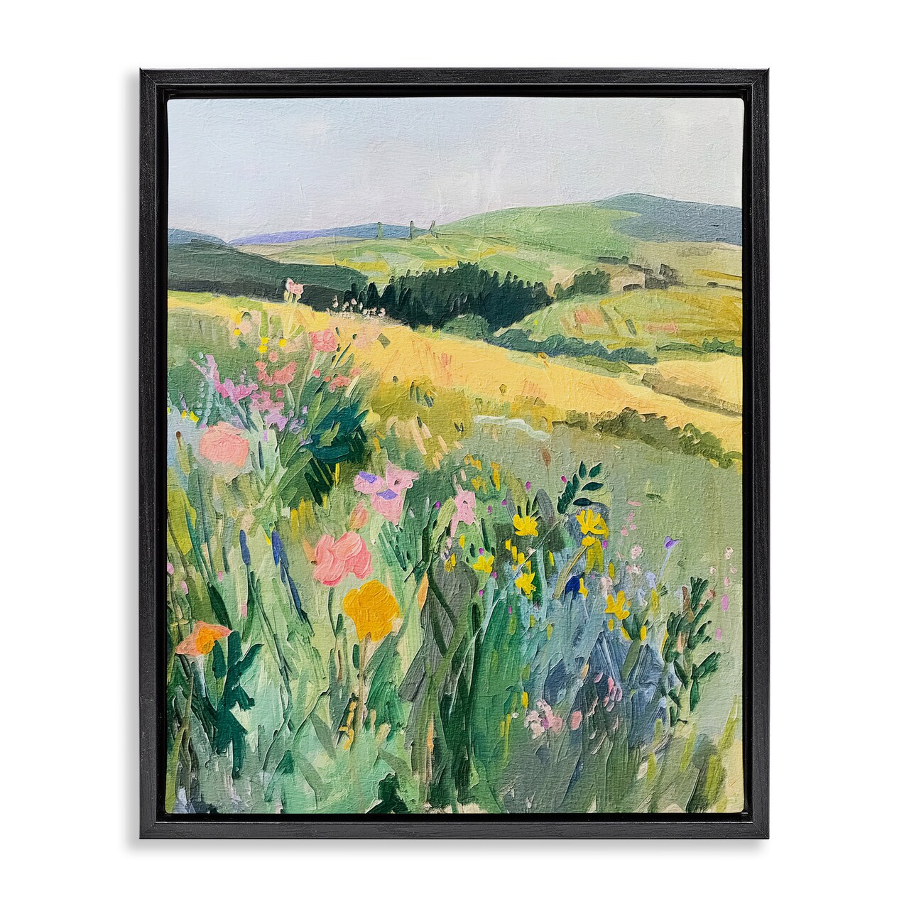 Stupell Industries Pastel Landscape Hills Floater Framed Canvas Wall Art Design by RileyB